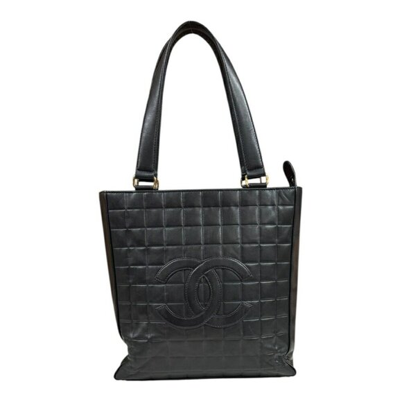 CHANEL Black Lambskin Leather Tote Bag - Picture 1 of 14